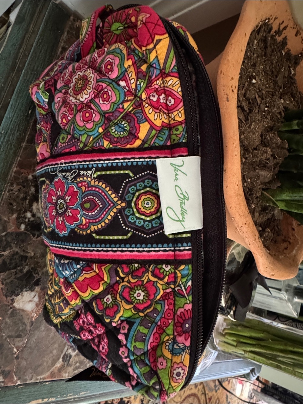 Vera Bradley Multicolor Floral Quilted Cosmetic Pouch New w/o tags. 9” x 6”